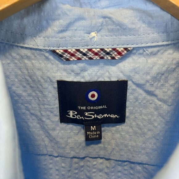 Ben Sherman NWT Mens Button Down Collar Shirt Medium Blue - Picture 3 of 9